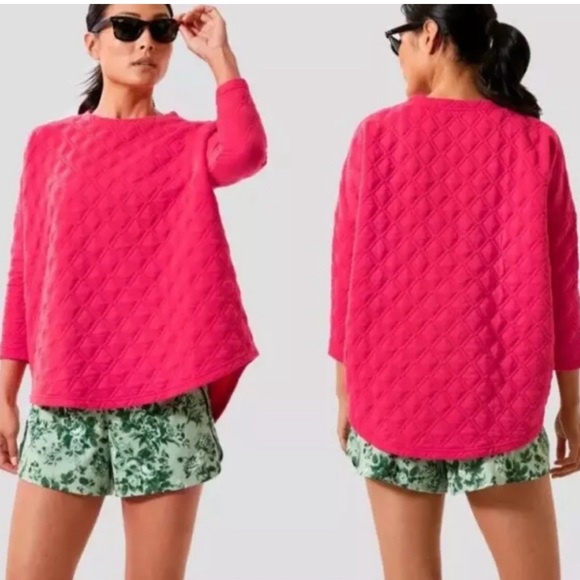 TNUCK Sport Tuckernuck Azalea Ally Swing Quilted Crewneck Pullover Size: M/L - Picture 1 of 5